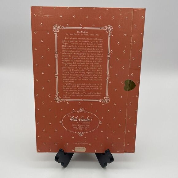 Peck Gandre The Steiner By Jules Steiner Paper Dolls Book Terracotta 12” NWOT - Picture 2 of 8